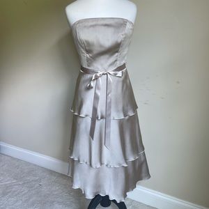 Lazaro Pale Gold Tiered Formal Dress Size 4